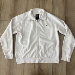 Polo Jeans Company Ralph Lauren Weathered Piqued Polo Full ZIP‎ Jacket XL white